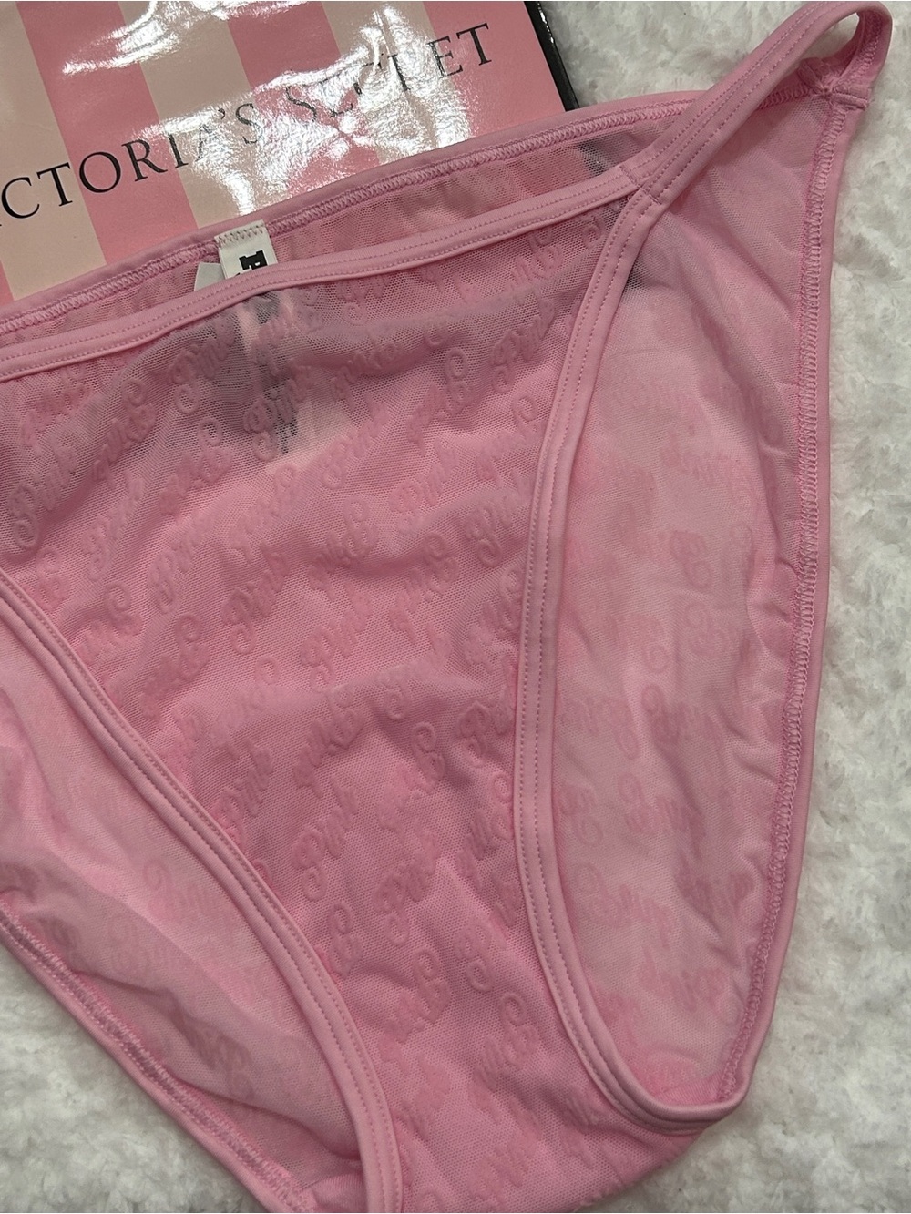 Victoria's Secret Light Pink Logo High-Cut Panty
